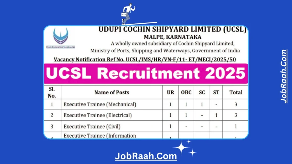 UCSL Recruitment 2025