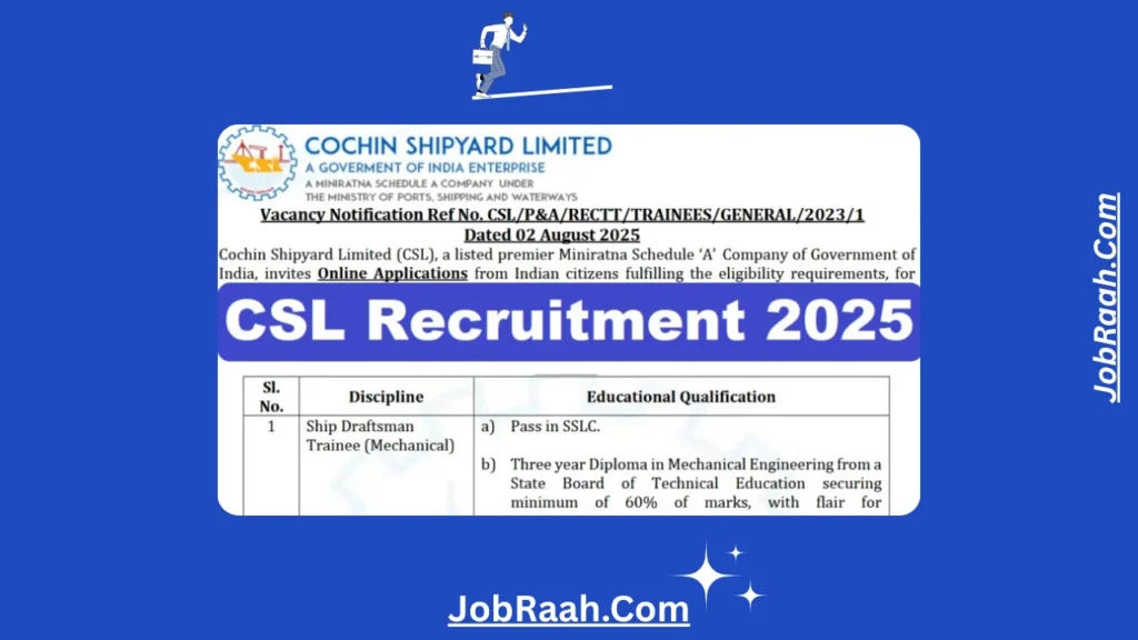 CSL Ship Draftsman Recruitment 2025